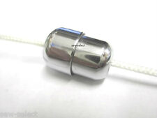 CHROME CORD CONNECTOR - ROMAN BLIND & LIGHT PULL SILVER METAL STRING JOINER