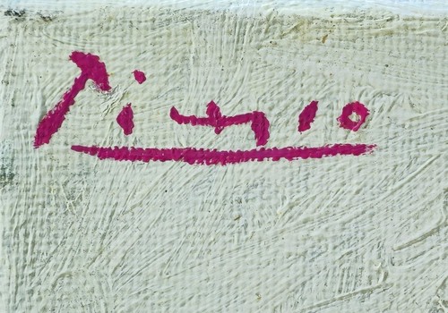 Pablo picasso hand signed oil - picasso,