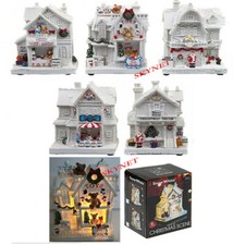 LIGHT UP CHRISTMAS VILLAGE Christmas Shop Scene Indoor Decoration 5 DESIGNS
