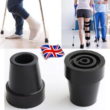 Walking Stick Cane Crutch Pad Rubber Heavy Duty Metal Ferrules End Bottom 19mm 