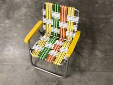 Childs Aluminum Folding Webbed Multicolor Outdoor Lawn Chair Camping Patio