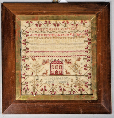 Antique pictorial needlework - pictorial,