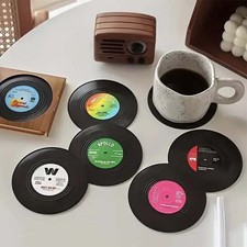 Set of 6 Vinyl Style Coasters