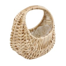  Hand Woven Flower Basket Small Handheld Seagrass Storage Baskets