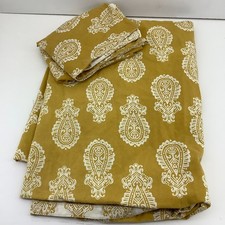 Primark Home Single Mustard Yellow White Reversible Paisley Duvet Set