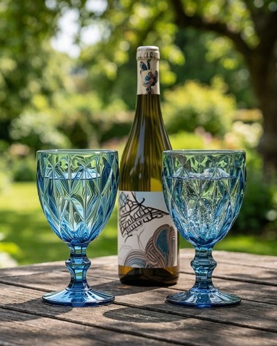 Coloured vintage goblets - coloured,