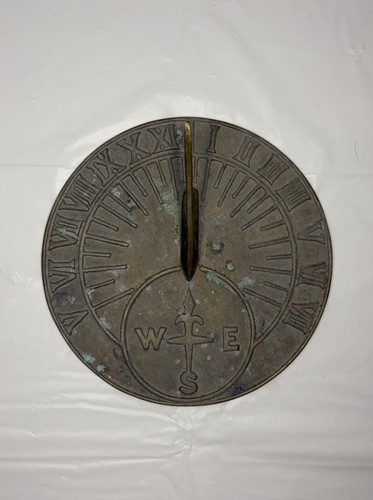 Vintage solid metal sundial - solid,