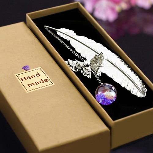 Metal feather bookmark gifts - metal,