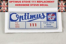 OPTIMUS STOVE 111 REPLACEMENT DECAL STICKER KEROSENE STOVE PRIMUS STOVE