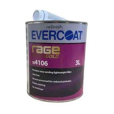 1 X EVERCOAT 104106 RAGE GOLD POLYESTER BODY FILLER WITH BPO HARDENER 3LT