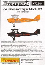 Xtradecal 72204 1:72 de Havilland DH.82A Tiger Moth in Colourful Civil Schemes P