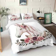 Great Wedding Flowers Horse 3D Quilt Duvet Doona Cover Set Pillow case Print