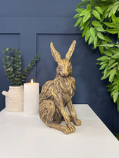 Driftwood Look Gold Large Hare