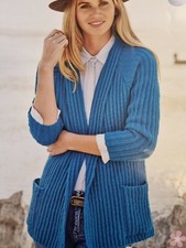Knitting Pattern Lady's DK Edge to Edge Cardigan 32-48 2 Designs (602)