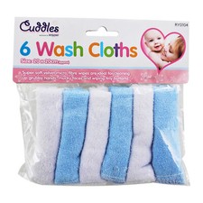 6pk Soft Baby Wash Cloths