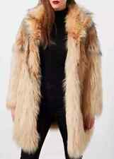 BNWT Miss Selfridge Rare Blonde Plush Luxury Multi Faux Fur Coat Size S RRP £120