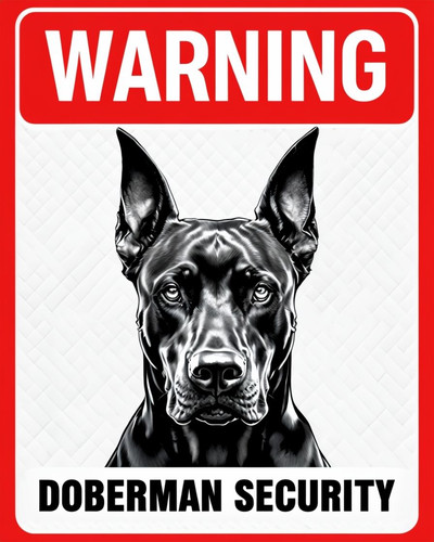 Warning doberman security - doberman,