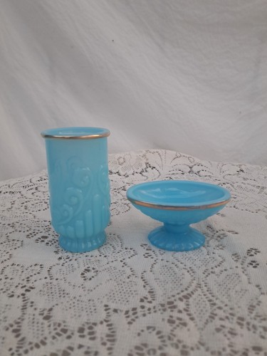 Vtg avon milk glass blue - vtg,