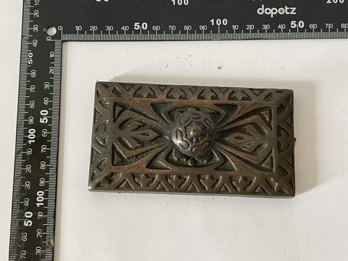 Vintage metal desk - metal, stamp