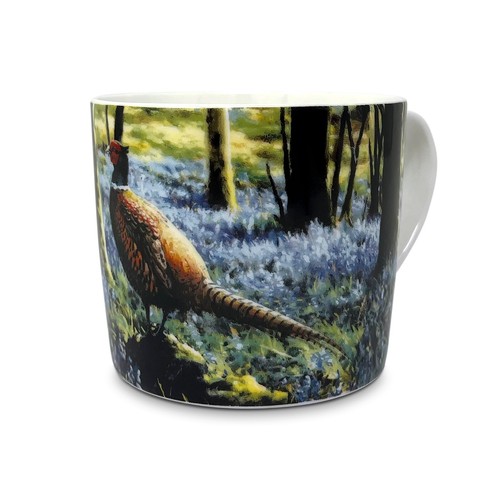 Pheasant bluebells china mug - pheasant,