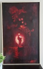 Clown Painting Signed Barry Brent Acrylic On Canvas 