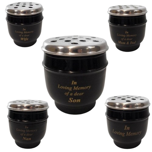 Metal grave vase memorial - vase,