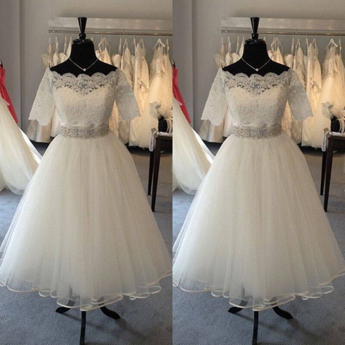 Short sleeves wedding - short,