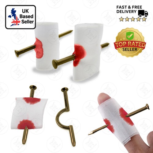 Fake nail through finger - through,