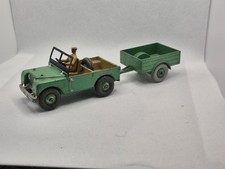 Dinky Toys Vintage Land Rover 340 and 341 with Trailer In Green 1:43 Scale