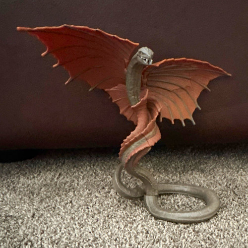 Winged dragon serpent figurine - serpent,