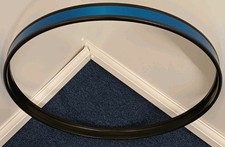 20" Black Metal Bass Drum Hoop With Blue Inlay 
