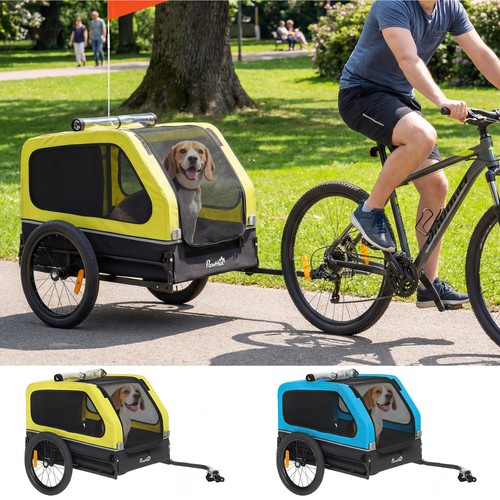 Pawhut dog bike trailer - trailer, w/