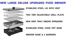 2025 LARGE DELUXE FOOD SMOKER OVEN COOKER FISH MEAT POULTRY BBQ CAMPING STOVE