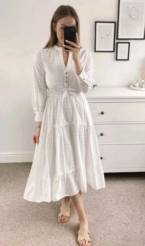 Zara white cutwork embroidered - white,