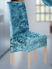 Crushed Velvet Stretch Dining Chair Covers – Christmas Slipcover Sofa Decor