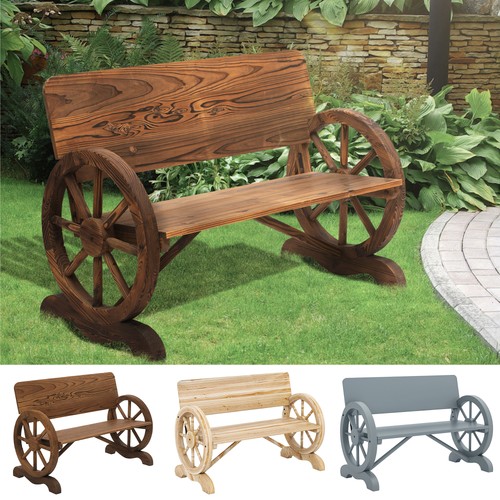 Wood outdoor garden bench with - garden,
