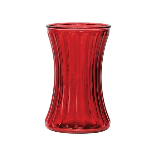 Fluted glass flower vase - vase,