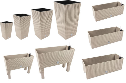 Rattan style planters - rattan-style,