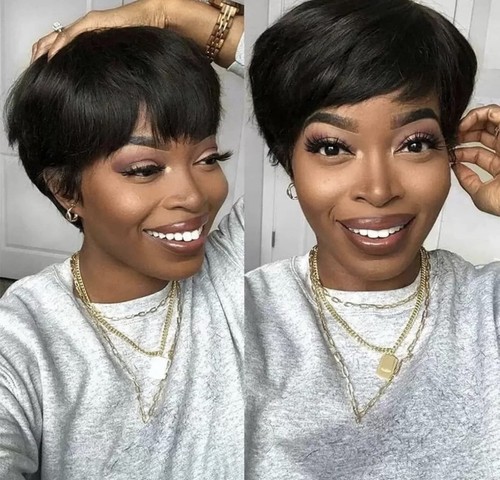 Human hair wig - short, for