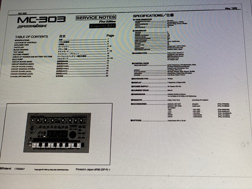 Roland 303 service - roland, manual