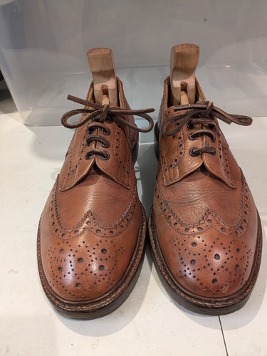 Tan all leather full brogues - all,