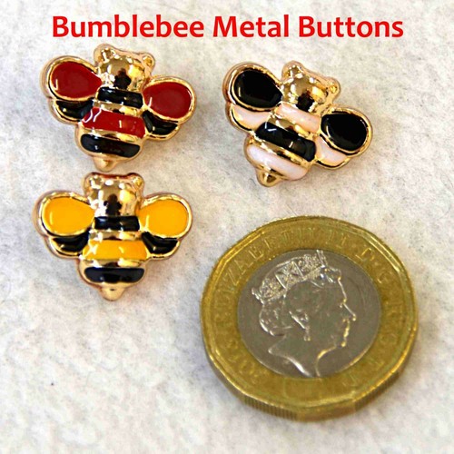 Bumble bee metal button - metal, 20mm