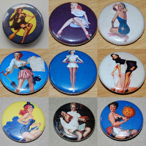 Pin girls button badge 25mm - up,