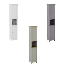 Bathroom Cabinet Storage Unit 2 Doors & Shelves Tallboy Cupboard Furniture