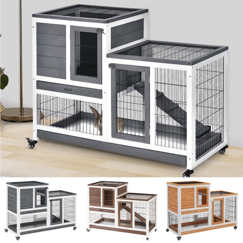 Wooden rabbit hutch bunny - rabbit,