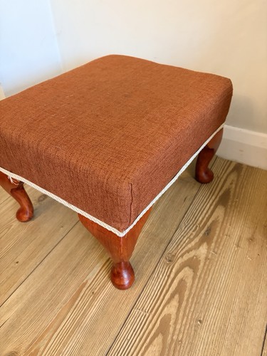 Antique upholstered footstool - antique,