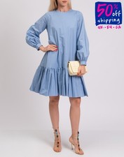 RRP€350 L'AUTRE CHOSE Trapeze Dress IT40 US4 UK8 S Lined Ruffle Made in Italy