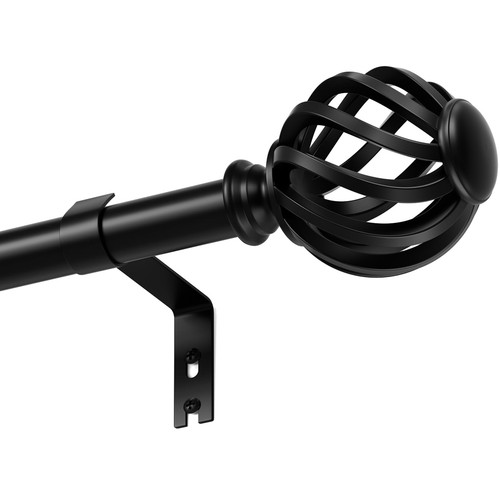 Black curtain poles for eyelet - black,