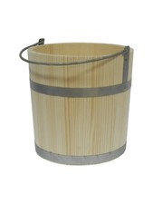 Big Wooden Bucket with metal