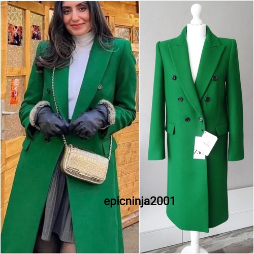 Zara moss green manteco - zara,